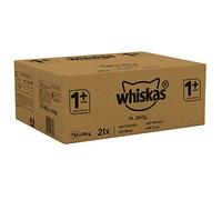 Whiskas Wet Pouches, Delicious and Tasty Poultry Selection in Jelly, Suitable for Adult Cats Aged 1+, MegaPack (84 x 100 g)