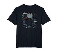 Whisker Away Your Troubles - Cute Cat Illustration T-Shirt, Men's Big and Tall, Black, 4X Tall