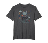 Whisker Away Your Troubles - Cute Cat Illustration T-Shirt, Men's Big and Tall, Dark Heather Grey, 2X Tall