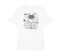 Whisker Away Your Troubles - Cute Cat Illustration T-Shirt, Men's Big and Tall, White, 3X Tall