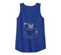 Whisker Away Your Troubles - Cute Cat Illustration Tank Top, Women, Royal Blue, L