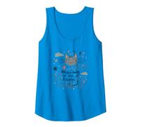 Whisker Away Your Troubles - Cute Cat Illustration Tank Top, Women, Sapphire, XXL