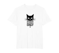 Whisker Business Only: Feline Humor Cat Lover T-Shirt, Men's Big and Tall, White, 2X Tall