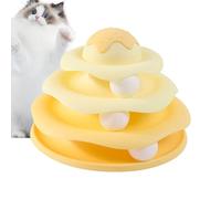 Whisker Glide Stack - Ice Cream Design Cat Spinner, Three Tier Turntable Play Toy | Indoor Rolling Ball Enrichment Toy For Curious Cats, Fun Stimulation Tower For Lazy Adult Pets Craving Engaging