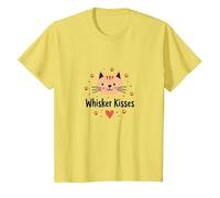 Whisker Kisses: Cute Cat Love Paw T-Shirt, Kids, Lemon, 12 Years