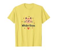 Whisker Kisses: Cute Cat Love Paw T-Shirt, Men, Lemon, S