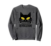 Whisker Revolution: Feline Uprising Art Sweatshirt, Adult Unisex, Dark Heather Grey, L