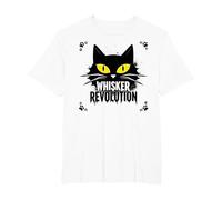 Whisker Revolution: Feline Uprising Art T-Shirt, Men's Big and Tall, White, 3X Tall