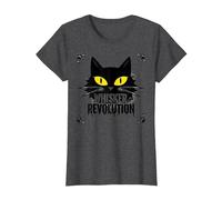 Whisker Revolution: Feline Uprising Art T-Shirt, Women, Dark Heather Grey, 3XL