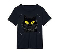Whisker Revolution: Feline Uprising Art T-Shirt, Women's Plus, Black, 3X
