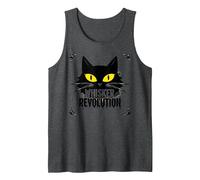 Whisker Revolution: Feline Uprising Art Tank Top, Men, Dark Heather Grey, L