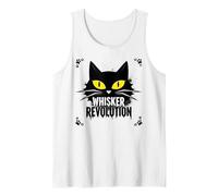 Whisker Revolution: Feline Uprising Art Tank Top, Men, White, XL