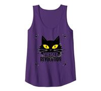 Whisker Revolution: Feline Uprising Art Tank Top, Women, Purple, L