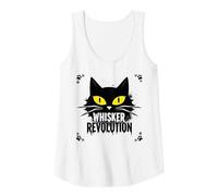 Whisker Revolution: Feline Uprising Art Tank Top, Women, White, XXL