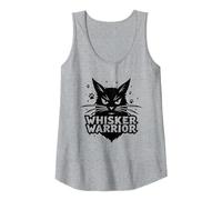 Whisker Warrior: Fierce Feline Design for Cat Lovers Tank Top, Women, Heather Grey, M