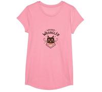 Whisker Wrangler: Quirky Cat Lover's Western-Inspired Art T-Shirt, Girls, Pink, Large