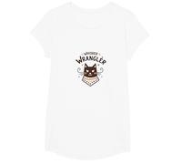 Whisker Wrangler: Quirky Cat Lover's Western-Inspired Art T-Shirt, Girls, White, XS