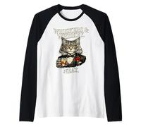 Whiskers and Whiskey Neat Funny Cat Bourbon Drinker Raglan Baseball Tee