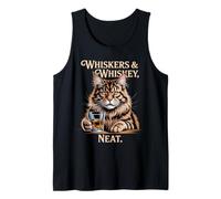 Whiskers and Whiskey Neat Funny Cat Bourbon Lover Drinking Tank Top