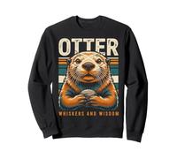 Whiskers And Wisdom Otter River Wildlife Sweatshirt