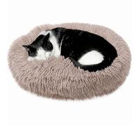 Whiskers & Friends Cat Beds for Indoor Cats, Fluffy Cat Bed Small to Large | Orthopedic Soft Plush Calming Donut Bed, Washable Round Pet Bed, Sized for Kitten to Large Cats & Puppy to Small Dogs