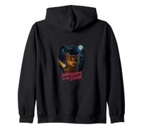 Whiskers in the Dark Spooky Cat Ghost Horror Art Zip Hoodie
