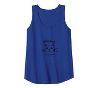 Whiskers Make Life Better Cat Lover Graphic Tank Top, Women, Royal Blue, L
