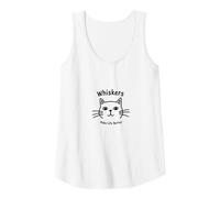 Whiskers Make Life Better Cat Lover Graphic Tank Top, Women, White, L