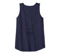 Whiskers Make Me Smile - Cute Cat Print for Pet Lovers Tank Top, Women, Navy, L