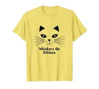Whiskers On Kittens - Cute Cat Face Design for Pet Lovers T-Shirt, Men, Lemon, M