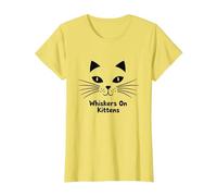 Whiskers On Kittens - Cute Cat Face Design for Pet Lovers T-Shirt, Women, Lemon, M