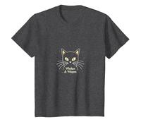 Whiskers & Whispers Mystical Cat Design for Cat Lovers T-Shirt, Kids, Dark Heather Grey, 2 Years