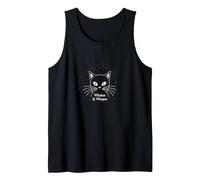 Whiskers & Whispers Mystical Cat Design for Cat Lovers Tank Top, Men, Black, XXL