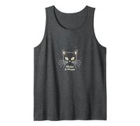 Whiskers & Whispers Mystical Cat Design for Cat Lovers Tank Top, Men, Dark Heather Grey, XXL