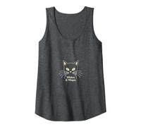 Whiskers & Whispers Mystical Cat Design for Cat Lovers Tank Top, Women, Dark Heather Grey, L