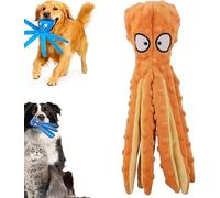 Whiskerspot - Octopus Dog Toy,Whiskerspot Eco-friend Octopus Plush,No Stuffing Dog Toys,Durable and Fun (Orange)