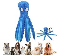 Whiskerspot Octopus Dog Toy, Whiskerspot Eco-Friend Octopus Plush, No Stuffing Dog Toys, Durable & Fun (Blue)