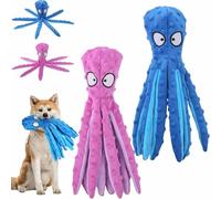Whiskerspot Octopus Dog Toy, Whiskerspot Eco-Friend Octopus Plush, No Stuffing Dog Toys, Durable & Fun (Purple+Blue)