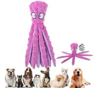 Whiskerspot Octopus Dog Toy, Whiskerspot Eco-Friend Octopus Plush, No Stuffing Dog Toys, Durable & Fun (Purple)
