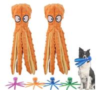 Whiskerspot Octopus Dog Toy,Whiskerspot Octopus Toy,No Stuffing Squeaky Dog Interactive Play Toys with Crinkle Paper,Eco friend Octopus Plush for Dogs,Teeth Cleaning & Durable for Puppies & Adul (A9)
