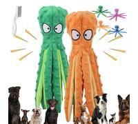 Whiskerspot Octopus, Whiskerspot - Octopus Dog Toy, Whiskerspot Eco-Friend Octopus Plush, Octopus Squeaky Plush Dog Toys, for Aggressive Chewers Small Breed (C)
