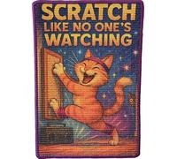 Whiskery Sour Scratch Like No One’s Watching Cat Mat - 40x60cm Funny Sisal Pad with Boombox Cat Dance Design - Non-Slip Decorative Rug for Sofa, Wall or Floor