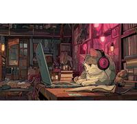 Whiskery Sour XXL Pink Mouse Pad - 900×400×4mm Thick Desk Mat - Lo-Fi Cat Design, Smooth Surface, Non-Slip Rubber Base - Aesthetic Gaming & Office Mat for Girls, Women, Streamers