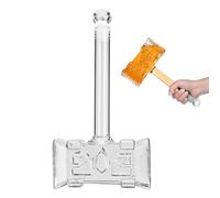 Whiskey - 400ml Hammer Shaped Glass with Airtight Stopper | Unique 3D Liquor Bottle for Alcohol Display, Decorative Bourbon, Vodka Glass Bottle, Wine Dispenser for Bar Count