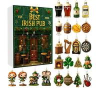 Whiskey Advent Calendar 2025,24 2D Acrylic Irish Pub Ornaments without repetition,Bar Culture Pendant,24 Days Christmas Countdown Calendar