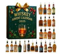 Whiskey advent calendar 2025, 24 Days without Repetition, 24 2D/3D Premium Whiskey Pendants for Holiday Countdown & Gifting, A Daily Tasting Journey Through the Unlocking the World of Whiskey (2D-A)