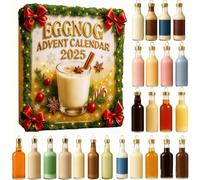 Whiskey Advent Calendar 2025, 24 Days without Repetition, 2D/3D Premium Whiskey Pendants for Holiday Countdown & Gift, A Daily Tasting Journey Through the Unlocking the World of Whiskey (2D-Eggnog)