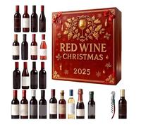 Whiskey Advent Calendar 2025, 24 Days without Repetition, 2D/3D Premium Whiskey Pendants for Holiday Countdown & Gift, A Daily Tasting Journey Through the Unlocking the World of Whiskey (2D-Wine)