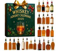 Whiskey Advent Calendar 2025, 24 Days Without Repetition, Mini - Bottle Ornaments, Daily Wine Tasting Through the World of Whiskey Aromas (Green)