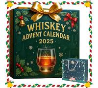 Whiskey Advent Calendar 2025, Beer and Whiskey-Advent Calendar, Craft Beer Advents Calendars, Flavier Whiskey-Advent Calendars 2025, with 24 Whiskey Ornaments, Easy Storage Gifting (green,Resin)